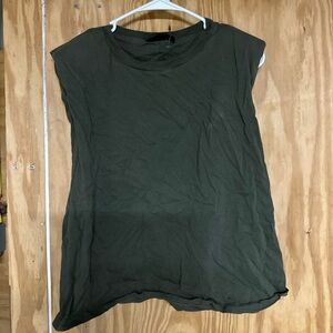 All Saints Dark Green Muscle Tee